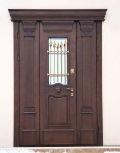 Дверь с кованными элементами DZ616